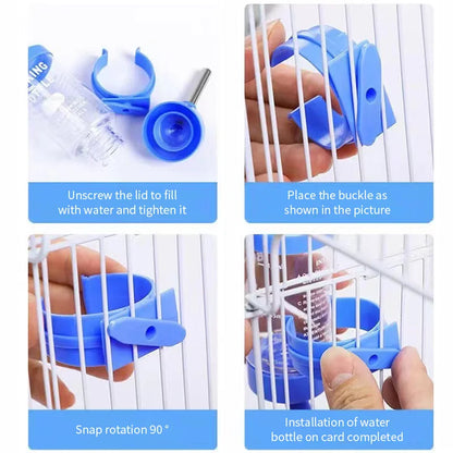 Hamster Toys Water Feeder Small Animals Automatic Dispenser Water Bottle Bowls Dish with Food Container for Guinea Pig Rat