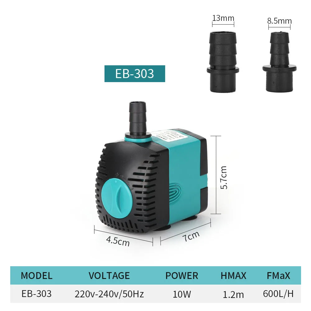 Ultra-Quiet 3-60W Submersible Water Fountain Pump Filter Fish Pond Aquarium Water Pump Tank Fountain EU US 220V-240V