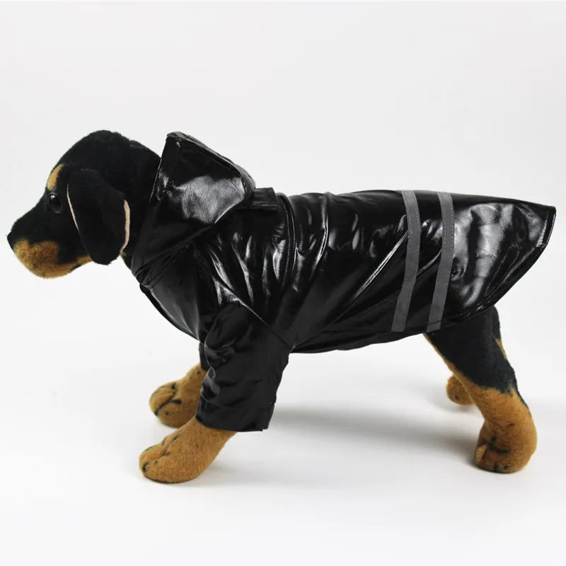 Waterproof Dog Raincoat with Hood & Reflective Strip Jacket