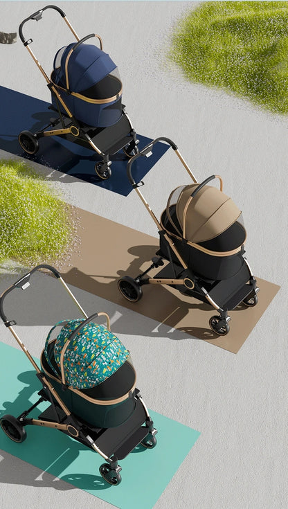 Folding 4 Wheels Dog Trolley Pet Jogger for Small Medium Dogs Travel