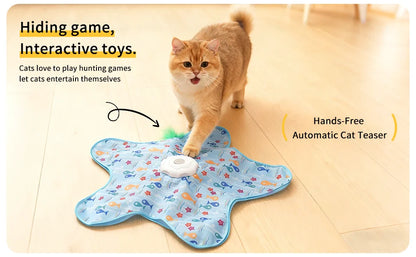 Cat Hunting Hood Toy Automatic Turntable Cat Teasing Stick Pet Game Hood Cat Interactive Hidden Hood Toy Consumes Cat Power