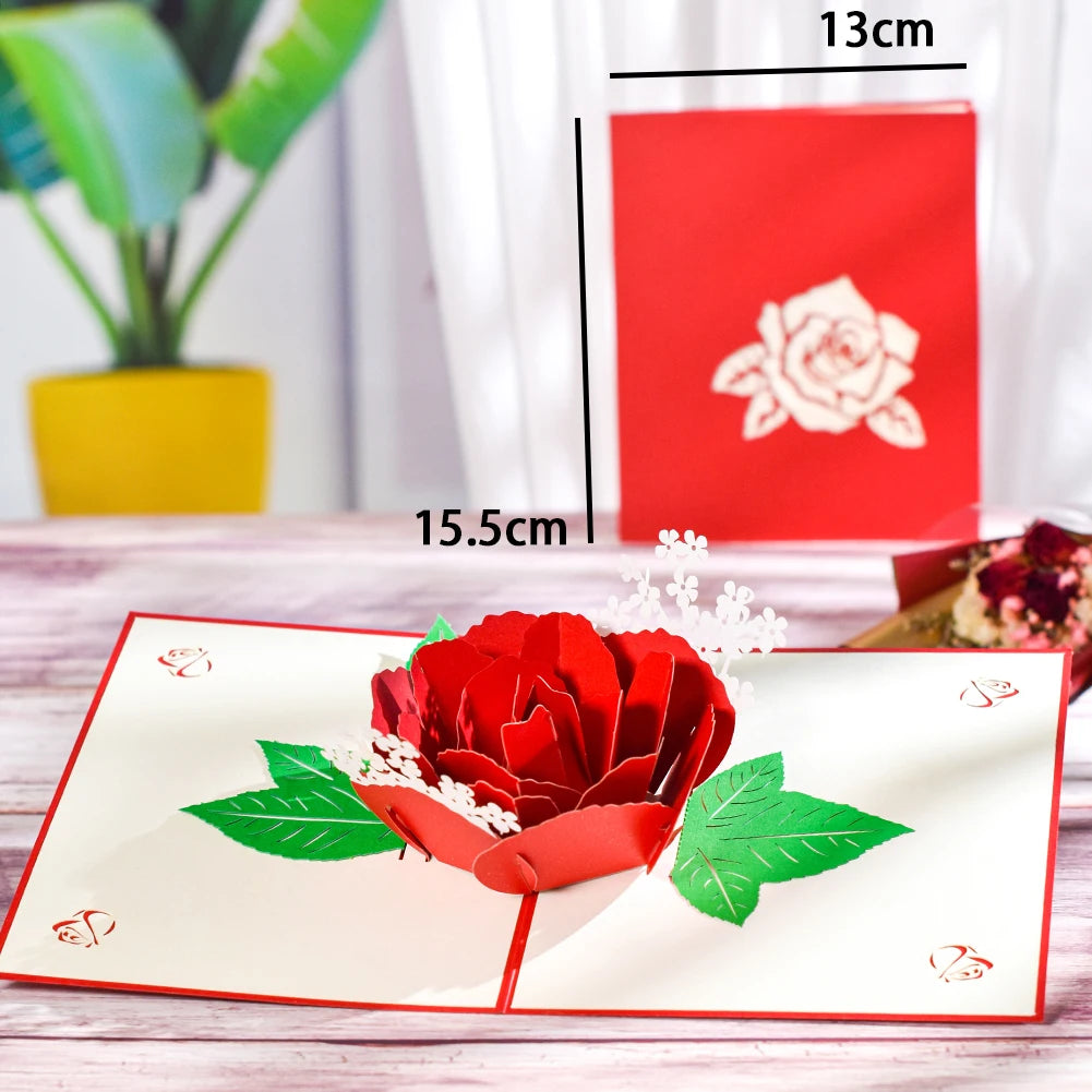 Pop-Up Flower Card Flora 3D Greeting Card for Birthday and Festivals