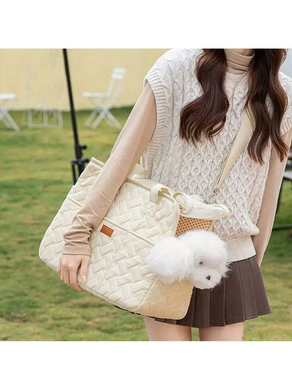 Pet cat dog tote bag, no escape, portable, multifunctional, large capacity, breathable, horizontal bag, portable soft bag zwq