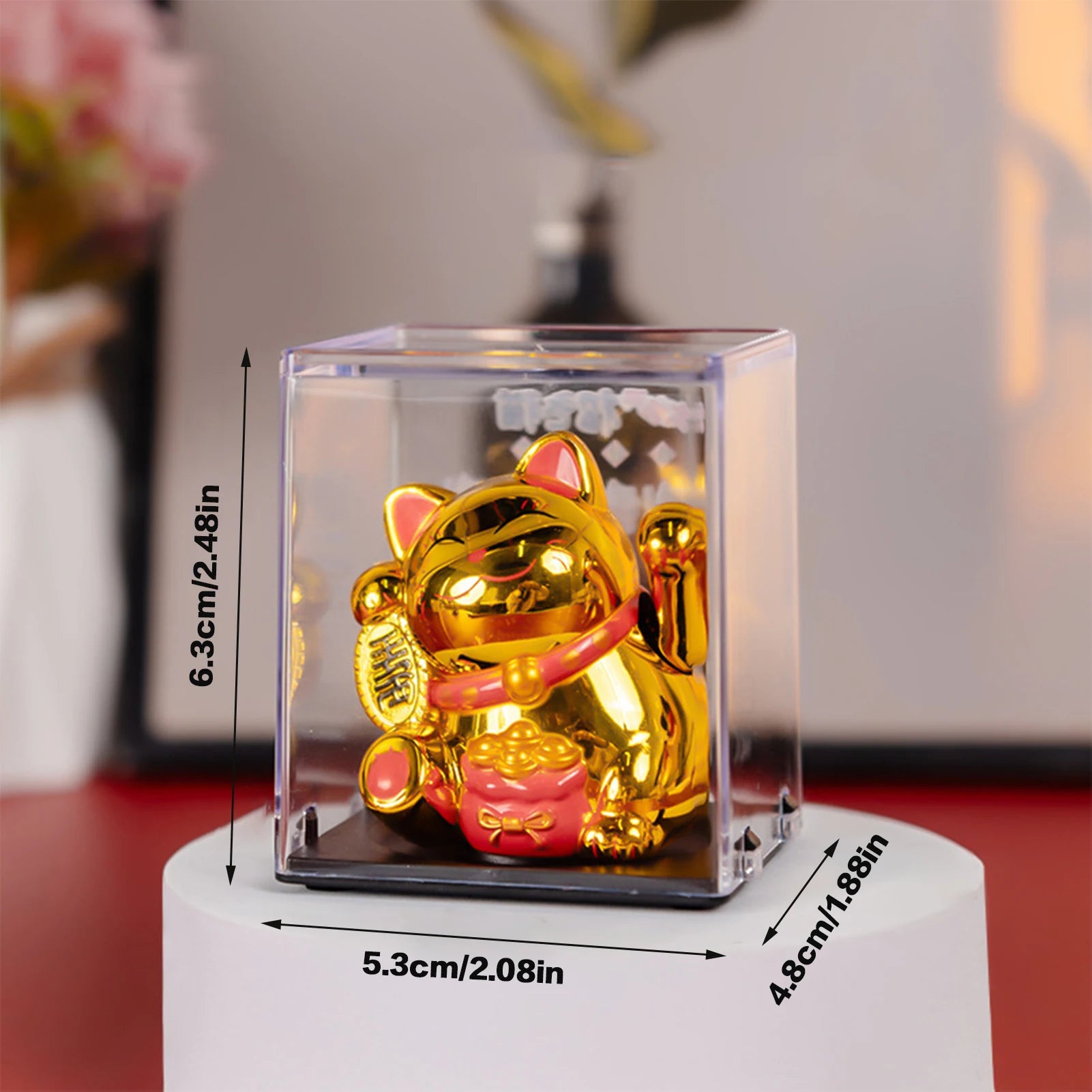 Solar Powered Maneki Neko Lucky Cat Welcoming Chinese Lucky Cat Waving