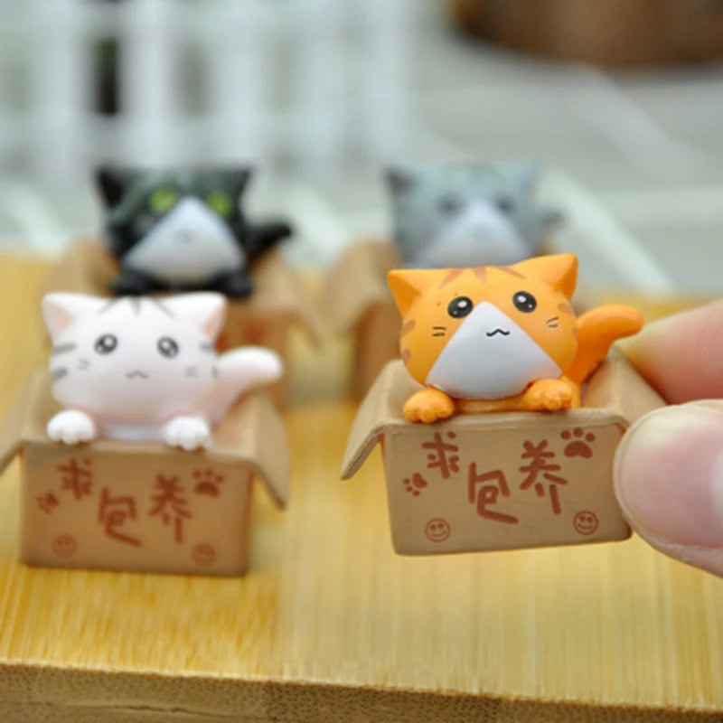 Kawaii Mini Cat Ornament Garden kitten statue Gift For Kids Children Baby Room Decoration Toy