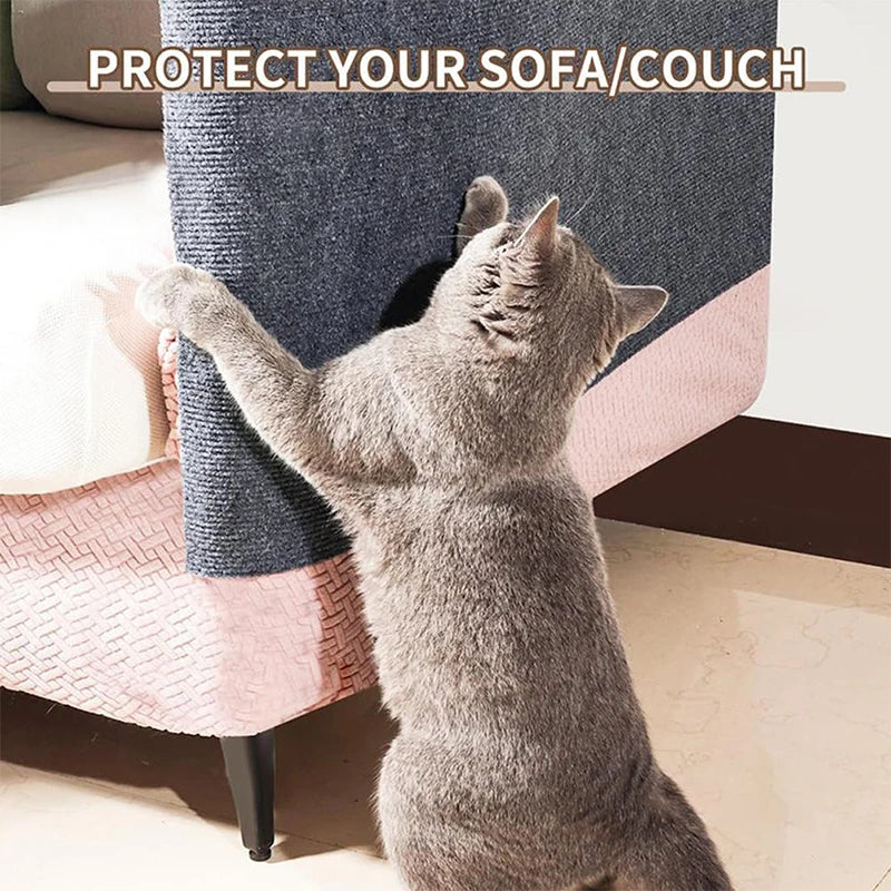 Trimmable Self-Adhesive Cat Scratch Mat Protect Your Furniture and Walls from Scratching