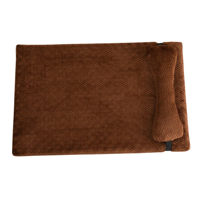 Warm Calming Dog Bed with Pillow Fluffy Plush Dog Mat for Dog with Removable Washable Cover for Large Medium Small Dogs and Cats