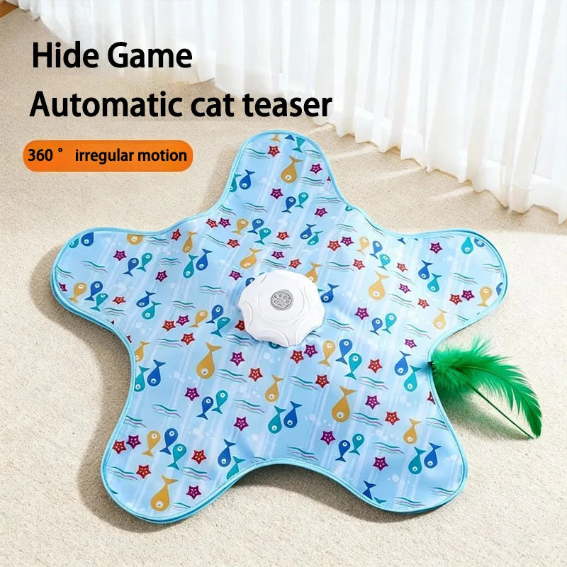 Cat Hunting Hood Toy Automatic Turntable Cat Teasing Stick Pet Game Hood Cat Interactive Hidden Hood Toy Consumes Cat Power
