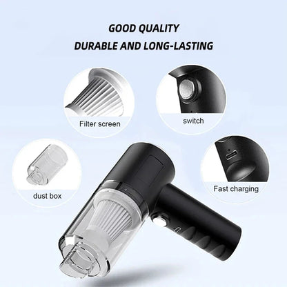 Wireless Car Vacuum Cleaner USB Charging 1200mAh Portable Cleaning Appliance Mini Wet and Car Pet Hair Vacuum Cleaner Remover