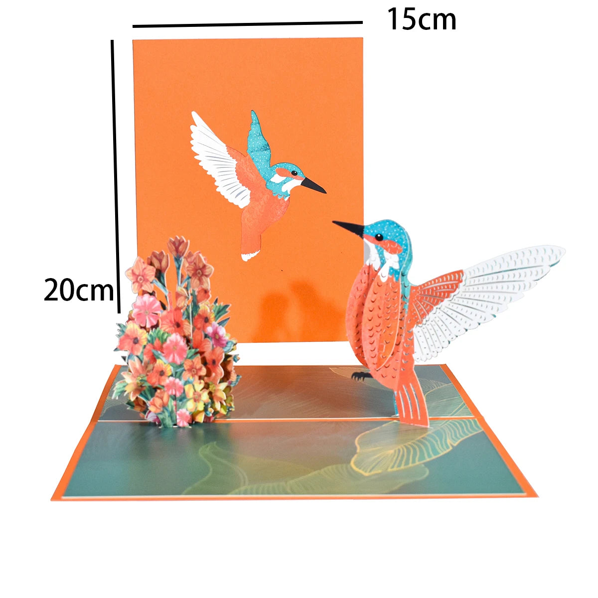 3D Pop Up Hummingbird Birthday Card with Envelope Animal Greeting Cards Handmade Gift Mothers Day Anniversary