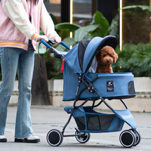 Small and Medium Sized High Landscape Pet Stroller One Click Folding Outdoor Dog Walking Cart Stylish and Breathable Tricycle