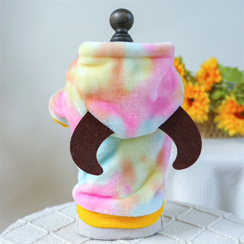 Super Soft Fleece Pet Clothing for Puppy Autumn Winter Plush Warm Dog Overalls Four Legged Dinosaur Unicorn Cosplay Cat Clothing