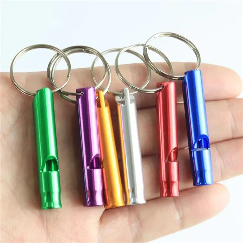 Hiking Keychain Whistle Outdoor Training 45*8mm Aluminum Alloy Distress Helper Mini For Birds For Training Pets