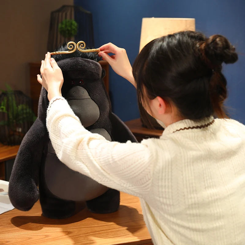 38cm  King Kong Plush Toys Black Ugly Gorilla Doll Movie Character Christmas Birthday Gift Zoo Souvenir