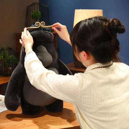 38cm  King Kong Plush Toys Black Ugly Gorilla Doll Movie Character Christmas Birthday Gift Zoo Souvenir