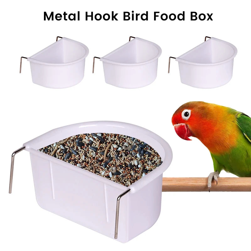 2 /1 Pieces Bird Food Feeding Dish Easy to Install Bird Cage Feeder Bowl for Small Animals Budgie Parrot Parakeets Lovebirds