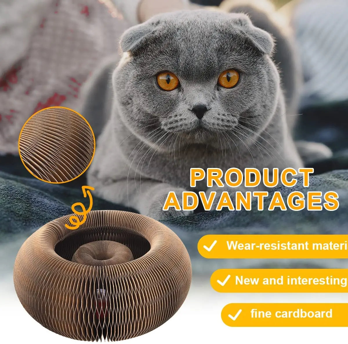 Magic Organ Cat Toy Cats Scratcher Scratch Board Round Corrugated Scratching Post Toys for Cats Grinding Claw Cat Accessories