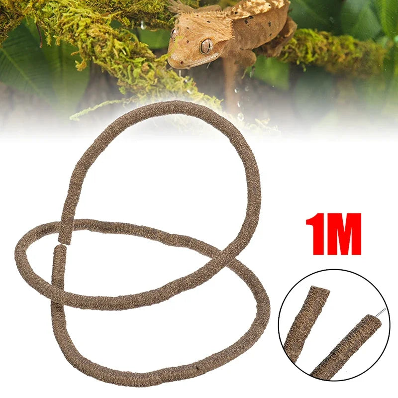 1M Artificial Flexible Reptile Vines Rattan Chameleon Lizard Terrarium Branches Bendable Jungle Reptile Pet Habitat Decoration