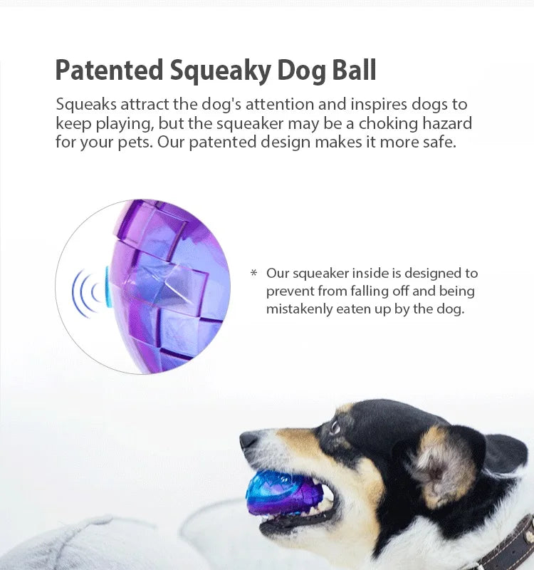 Interactive Dog Ball Pet Toys G-Ball Series Squeaky 2.5' Bouncy Assorted Colors for Small/Medium Dogs
