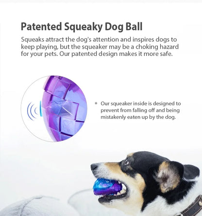 Interactive Dog Ball Pet Toys G-Ball Series Squeaky 2.5' Bouncy Assorted Colors for Small/Medium Dogs