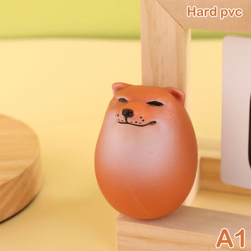 1PCS Creative Shiba Inu Realistic Egg Shape PVC Desk Decor Dog & Egg Union Decorations For Home Offices Fun