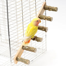 4/6段木製はしご ペットインタラクティブ鳥オウムおもちゃはしご ハムスターケージ用 面白いグラインドスティック 登山おもちゃ 鳥アクセサリー