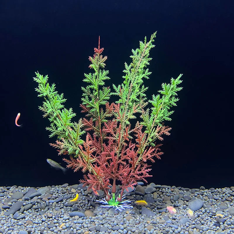 7.08 吋魚缸仿真植物水族箱人造裝飾植物擺飾水草魚缸塑膠裝飾 18 厘米