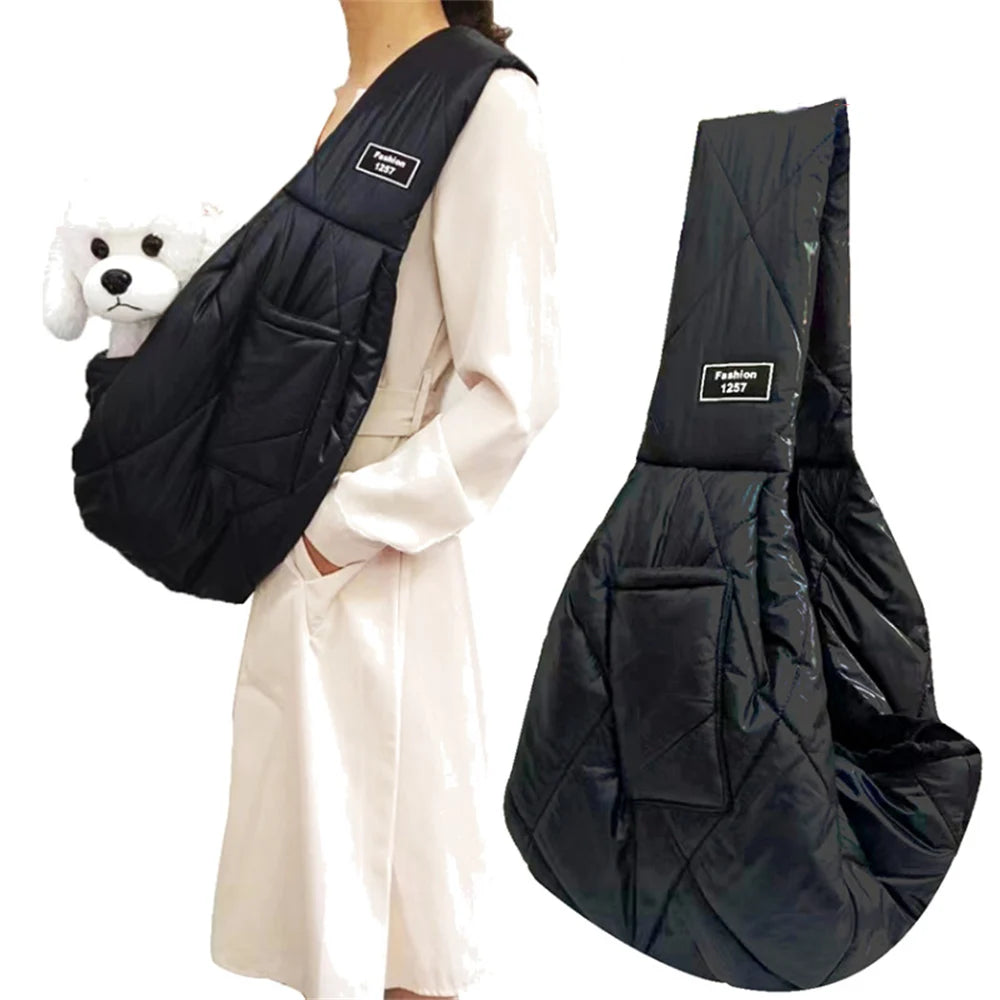 Comfortable Dog Cat Bag Winter Warm Pet Dog Carrier Bags Outdoor Travel Chest Bags Sling Handbag Puppy Single Shoulder Bag