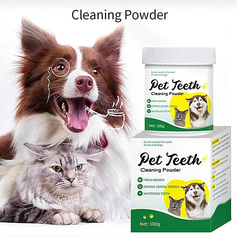 Food grade canine tooth cleaning powder, advanced care 100g formula, small and medium-sized canine tooth powder