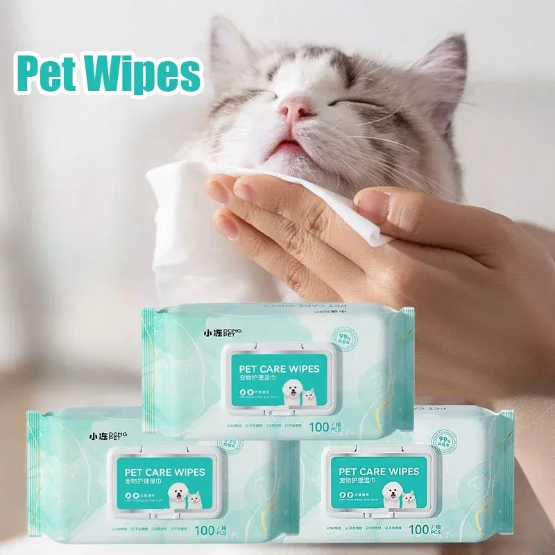 Pet Wipes for Cats & Dogs – Deodorizing, Gentle, Tear-Free