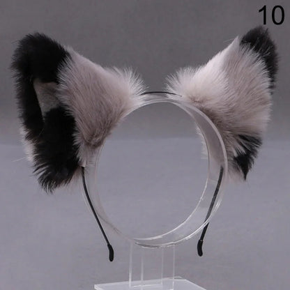 Fox Cat Ear Plush Hair Hoops Cosplay Fluffy Plush Hairband Headband Women Girl Masquerade Party Headwear Hair Accessories