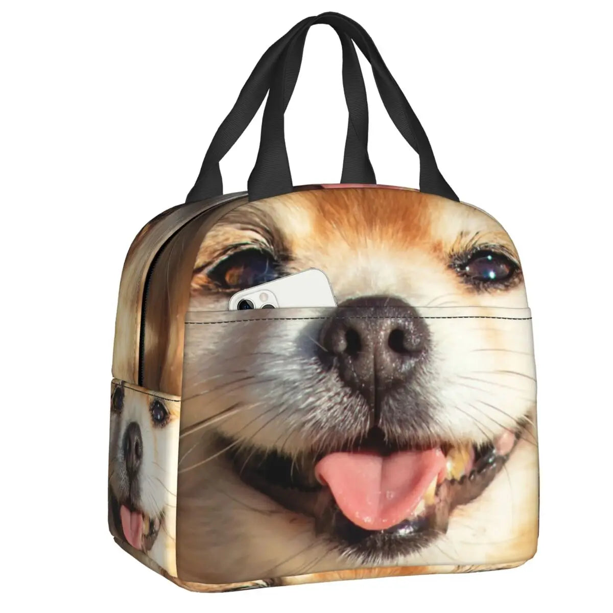 Cartoon Pomeranian Lunch Boxes Women Multifunction Spitz Dog Thermal Cooler Food Insulated Lunch Bag Office Work