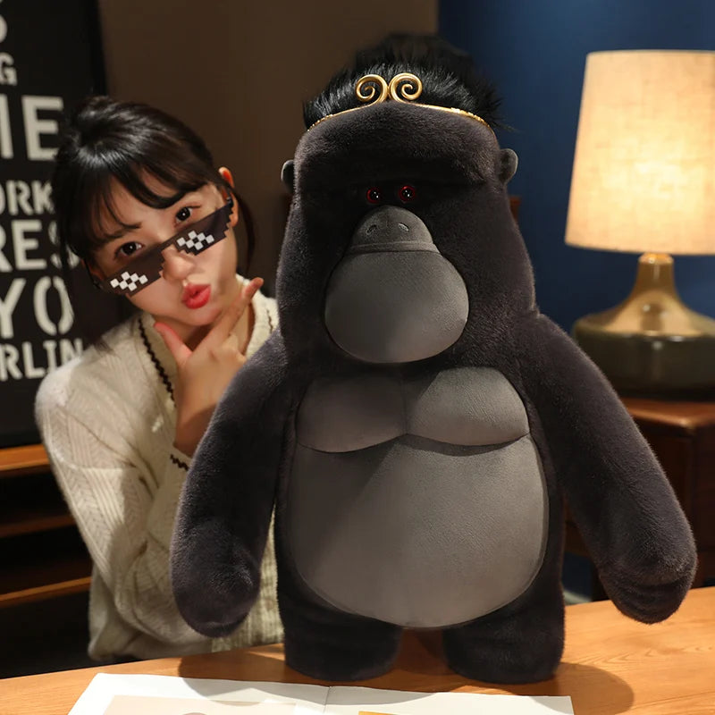 38cm  King Kong Plush Toys Black Ugly Gorilla Doll Movie Character Christmas Birthday Gift Zoo Souvenir