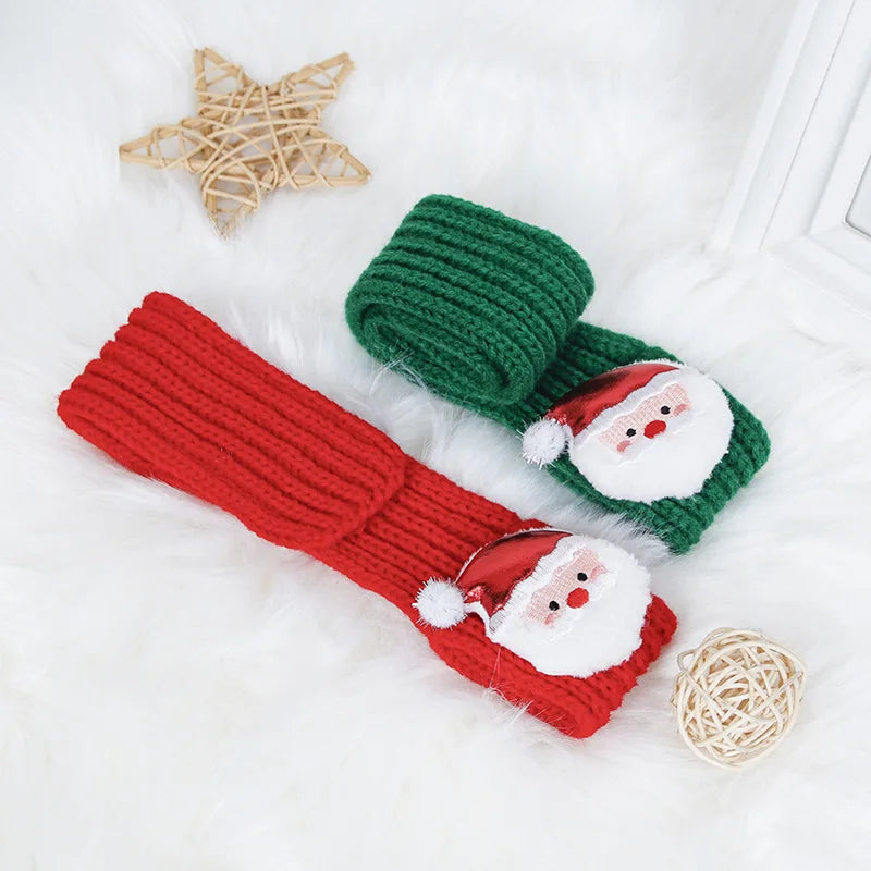 New Pet Knitted Christmas Scarf Cat Dog Yarn Cartoon Elk Snowman Warm Plush Hat Set Dog Accessories for Small Dogs