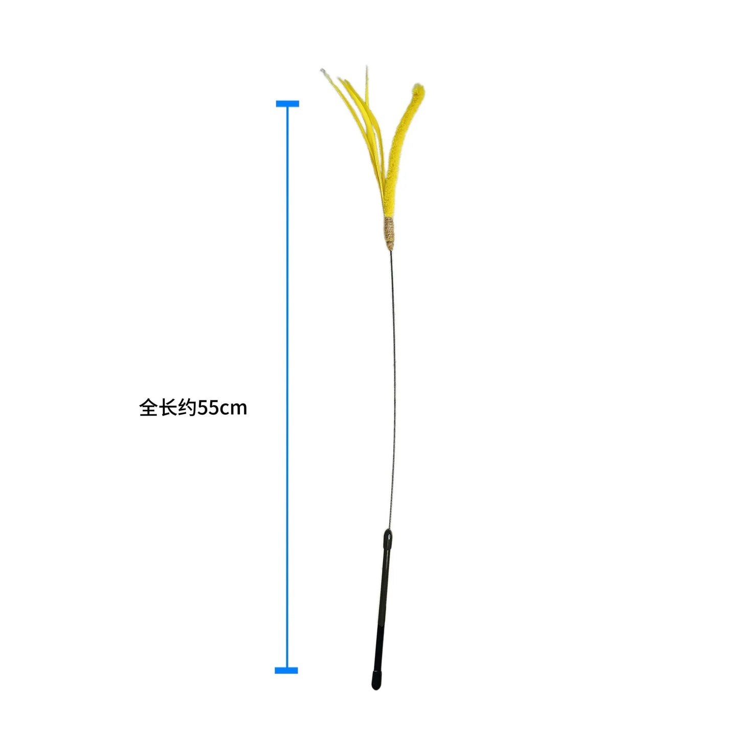 1pc狗尾巴草逗貓棒長桿耐咬貓玩具緩解無聊手持逗貓棒