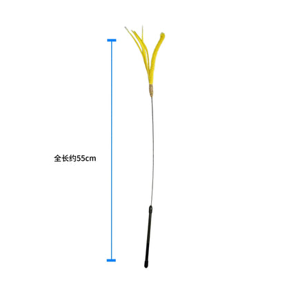 1pc狗尾巴草逗貓棒長桿耐咬貓玩具緩解無聊手持逗貓棒