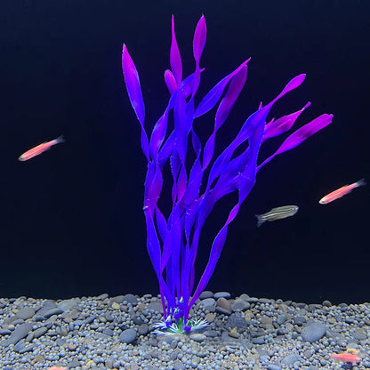 7.08 吋魚缸仿真植物水族箱人造裝飾植物擺飾水草魚缸塑膠裝飾 18 厘米