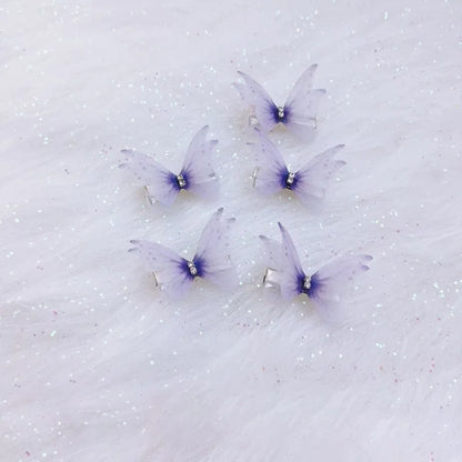 5PCS New Cute Princess Mesh Double-layer Butterfly Lovely Girls Hairpins Children Headwear Hairgrip Hair Clips Hair Accessories