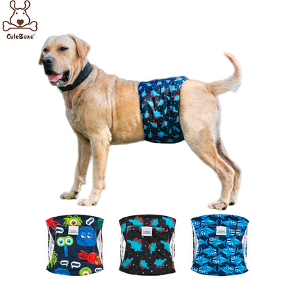 Petshomesupplies (3pcs per pack) CuteBone Reusable Dog Diapers Washable Dog Belly Bands for Male Dogs Wraps Doggie Diapers
