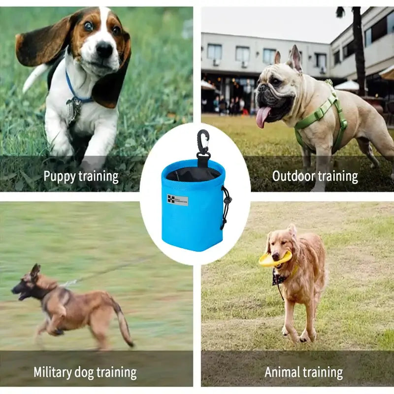 小型コンビネーションポータブル犬トレーニングスナックバッグ子犬犬用スナックバッグリーシュ用屋外ペットスナック賞ウエストバッグXZH-T24001-1