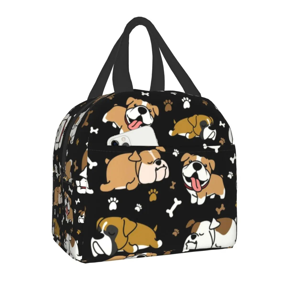 French Bulldog Dog Love Animal Pet Puppy Frenchie Insulated Lunch Bag for Outdoor Picnic Resuable Cooler Thermal Lunch Box