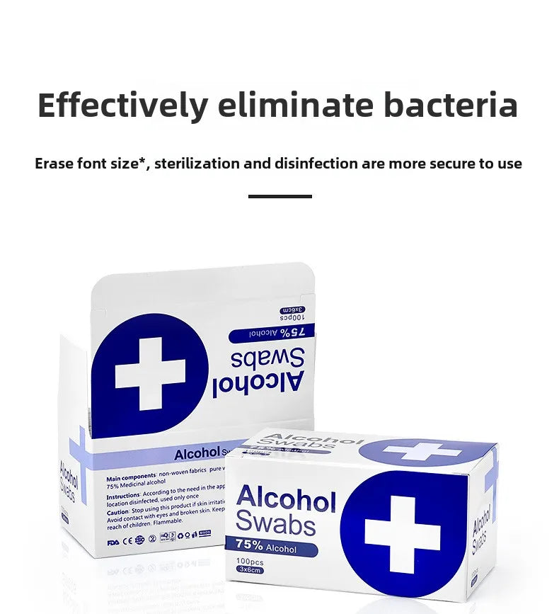 Disposable Alcohol Cotton Pads for Phone Screen Cleaning Wound Disinfection Sanitizing Wipes Portable Convenient Care