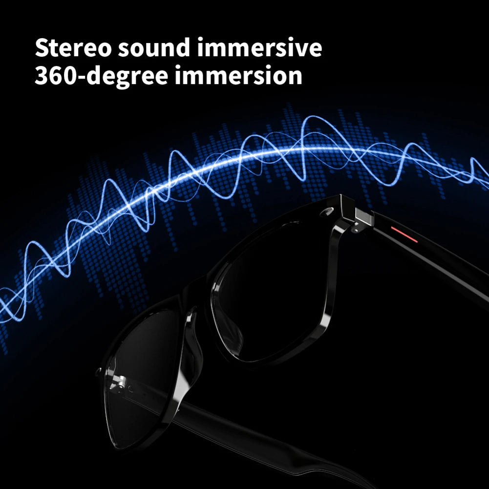 Smart Glasses AI Voice Assistant Outdoor Sport Glasses with Camera Remote Shooting Open Ear Sound Mic & Speakers for Women Men