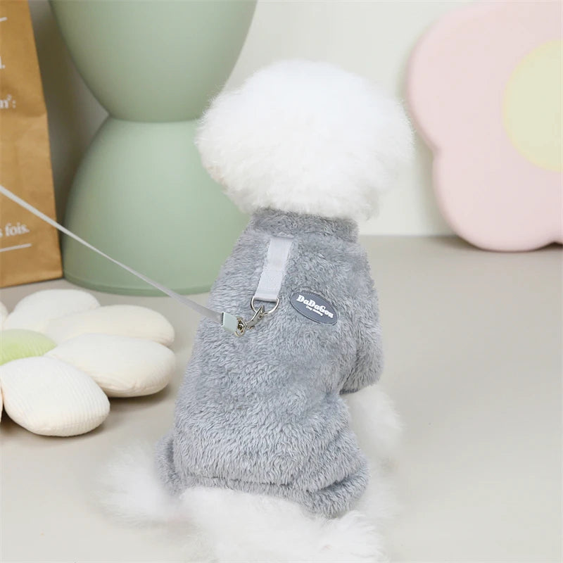 Winter Puppy Jumpsuit Soft Warm Dog Clothes For Small Medium Dogs Pajamas Chihuahua Coat Pug Yorkies Overalls Pet Clothing