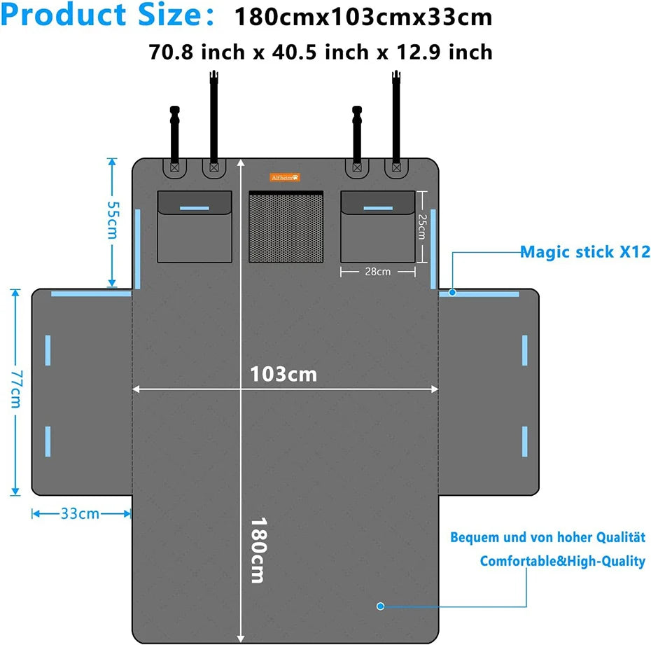 SEAMETAL ペット用トランクカーゴライナー 5層厚手オックスフォード布トランクカーペット 防水 滑り止め 耐摩耗性 クッション 犬用