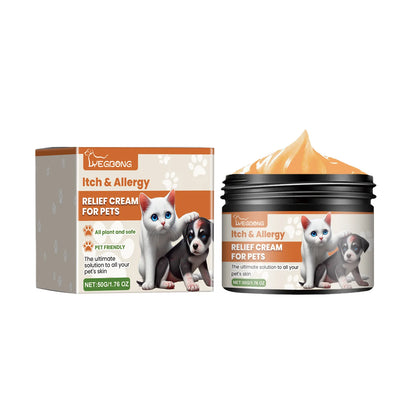 Yegbong Pet Skin Care Cream Gentle Itching Relief Wart Remover Improve Ringworm Skin Treatment Catnip Hair Healthy Pets Cream