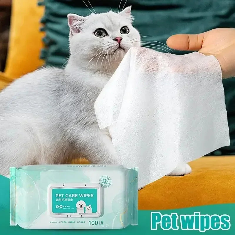 Pet Wipes for Cats & Dogs – Deodorizing, Gentle, Tear-Free
