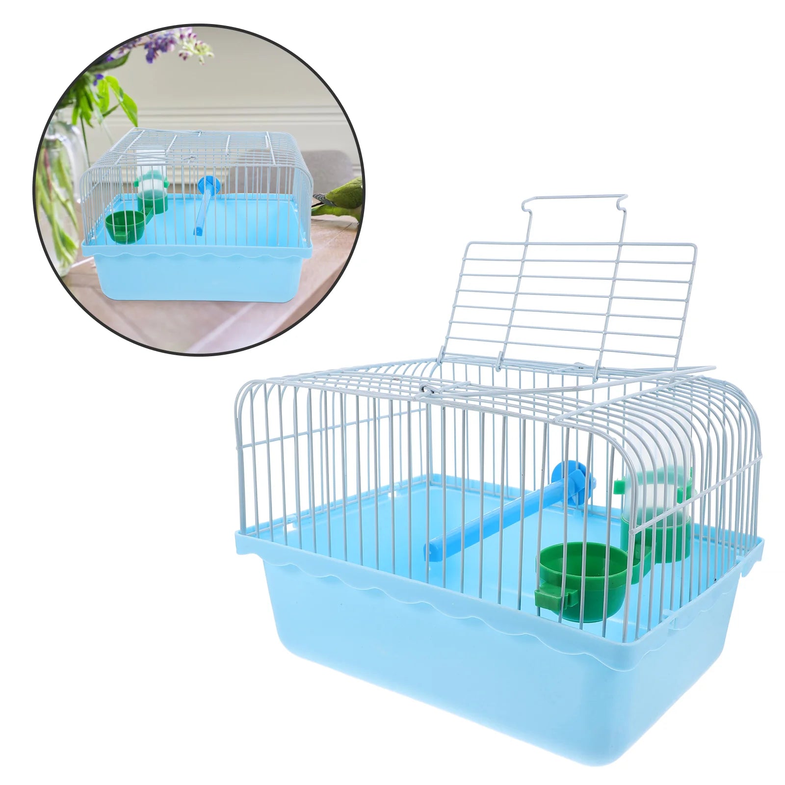 Portable Birdcage Travel Carrier for Parrots Parakeets Conure Small Pet Carrier Cage Handle Foldable Breathable Outdoor Multi