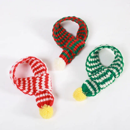 Winter Warm Knitted Pet Scarf Christmas Dog Scarf Collar New Year Pet Scarf for Small Medium Dog Teddy Chihuahua Dog Accessories