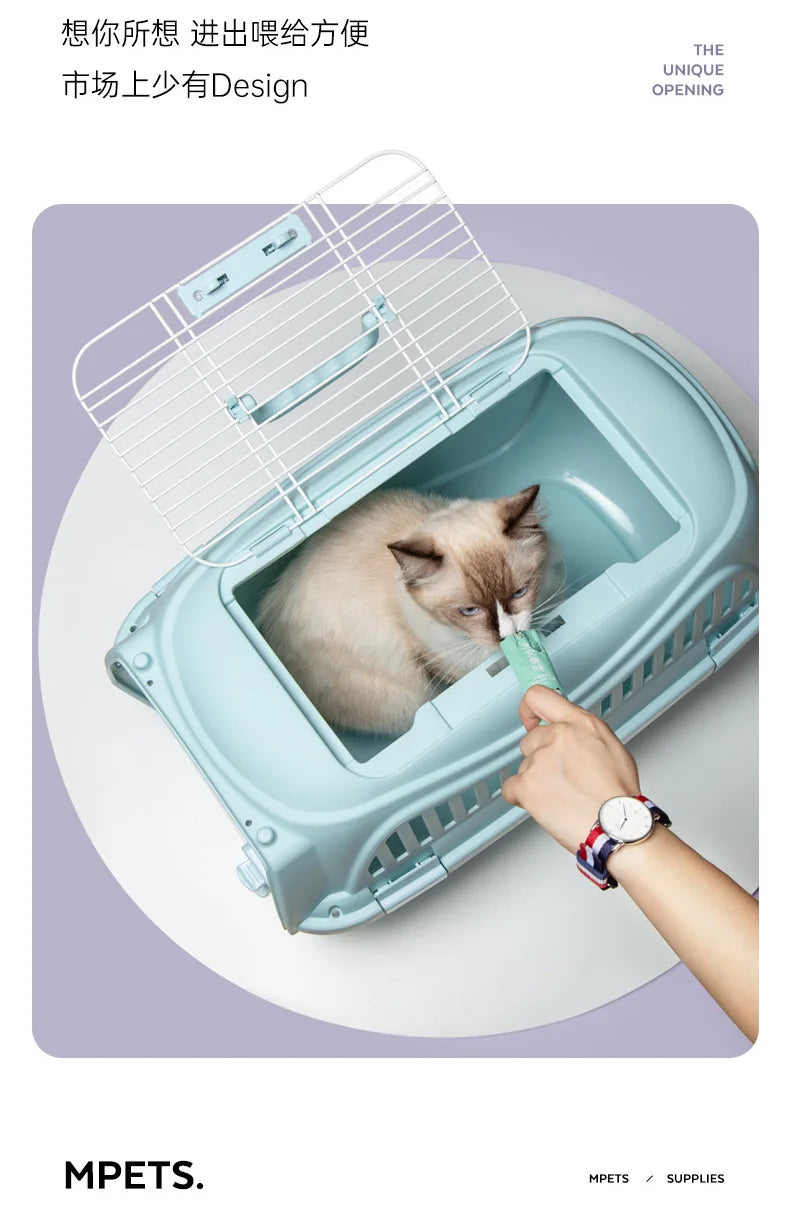 Pet Flight Case Cat Portable Cage Pet Portable out Car Box Cat Bag Small Puppies Upper Opening